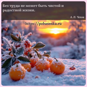 Без труда не может быть чистой и радостной жизни.