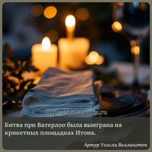 Битва при Ватерлоо была выиграна на крикетных площадках Итона.