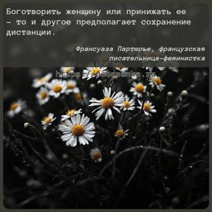 Боготворить женщину или принижать ее то и другое предполагает сохранение...