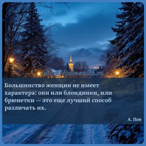 Большинство женщин не имеет характера они или блондинки, или брюнетки это...