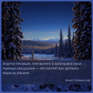 Будучи трезвым, претворите в жизнь все свои пьяные обещания это научит вас...