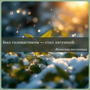 Был головастиком стал лягушкой.