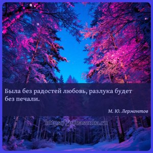 Была без радостей любовь, разлука будет без печали.