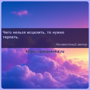 Чего нельзя исцелить, то нужно терпеть.