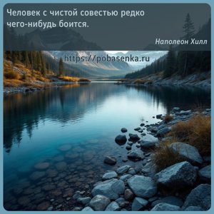 Человек с чистой совестью редко чего нибудь боится.