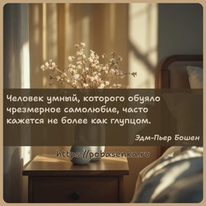 Человек умный, которого обуяло чрезмерное самолюбие, часто кажется не...