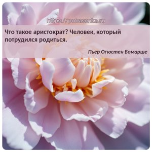 Что такое аристократ? Человек, который потрудился родиться.