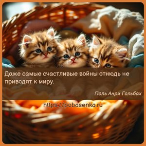 Даже самые счастливые войны отнюдь не приводят к миру.