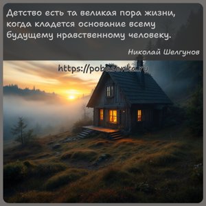 Детство есть та великая пора жизни, когда кладется основание всему...