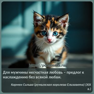 Для мужчины несчастная любовь предлог к наслаждению без всякой любви.