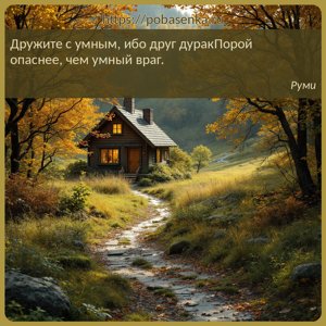Дружите с умным, ибо друг дуракПорой опаснее, чем умный враг.