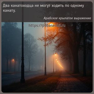 Два канатоходца не могут ходить по одному канату.