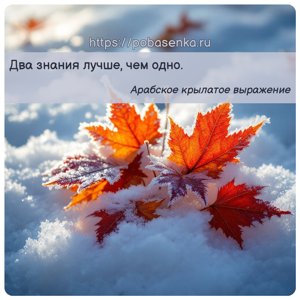 Два знания лучше, чем одно.