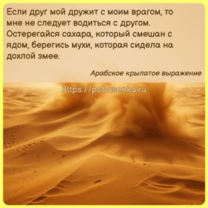 Если друг мой дружит с моим врагом, то мне не следует водиться с другом....