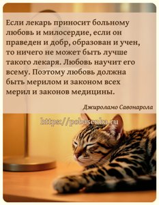 Если лекарь приносит больному любовь и милосердие, если он праведен и...