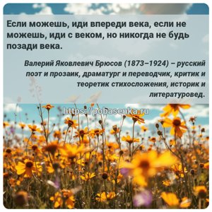 Если можешь, иди впереди века, если не можешь, иди с веком, но никогда не...