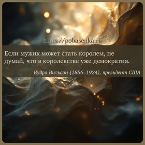 Если мужик может стать королем, не думай, что в королевстве уже демократия.
