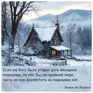 Если уж Богу было угодно дать женщине морщины, он мог бы, по крайней мере,...