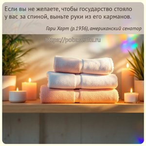 Если вы не желаете, чтобы государство стояло у вас за спиной, выньте руки...