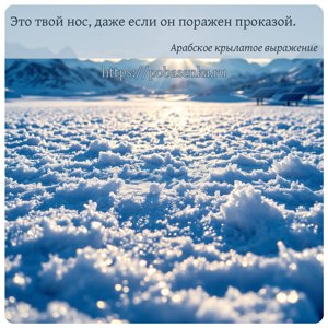 Это твой нос, даже если он поражен проказой.