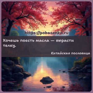Хочешь поесть масла вырасти телку.