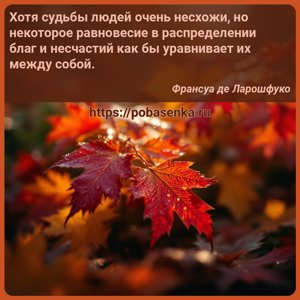 Хотя судьбы людей очень несхожи, но некоторое равновесие в распределении...