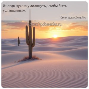 Иногда нужно умолкнуть, чтобы быть услышанным.