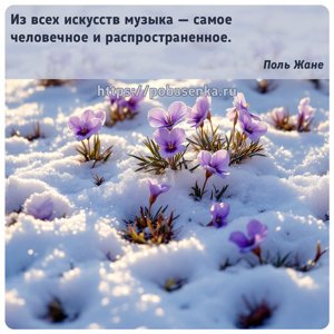 Из всех искусств музыка самое человечное и распространенное.