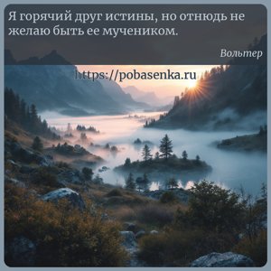 Я горячий друг истины, но отнюдь не желаю быть ее мучеником.