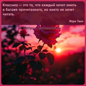 Классика это то, что каждый хочет иметь в багаже прочитанного, но никто не...