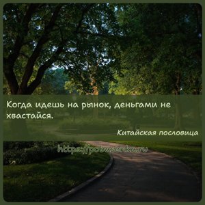 Когда идешь на рынок, деньгами не хвастайся.