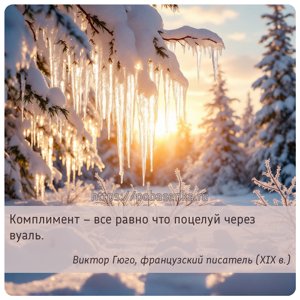 Комплимент все равно что поцелуй через вуаль.