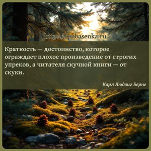 Краткость достоинство, которое ограждает плохое произведение от строгих...