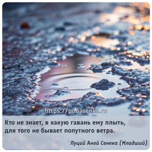 Кто не знает, в какую гавань ему плыть, для того не бывает попутного ветра.