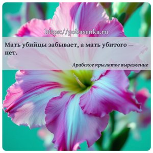 Мать убийцы забывает, а мать убитого нет.