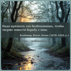 Надо признать зло безбоязненно, чтобы тверже повести борьбу с ним.