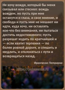Не хочу вождя, который бы меня связывал или стеснял вождь вождем, но пусть...