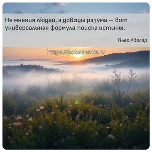 Не мнения людей, а доводы разума вот универсальная формула поиска истины.