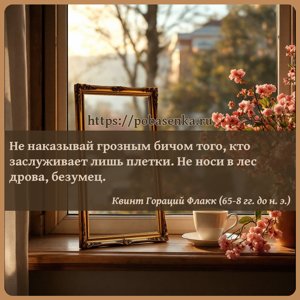 Не наказывай грозным бичом того, кто заслуживает лишь плетки. Не носи в...