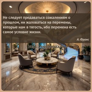 Не следует предаваться сожалениям о прошлом, ни жаловаться на перемены,...