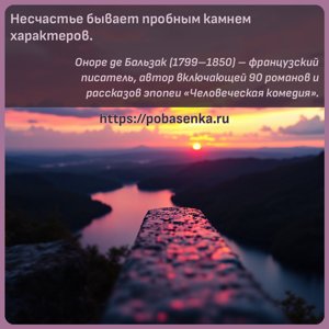 Несчастье бывает пробным камнем характеров.
