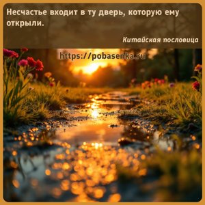 Несчастье входит в ту дверь, которую ему открыли.