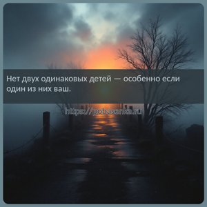 Нет двух одинаковых детей особенно если один из них ваш.