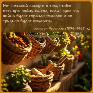 Нет никакой заслуги в том, чтобы оттянуть войну на год, если через год...