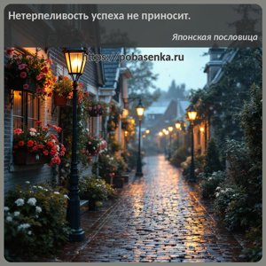 Нетерпеливость успеха не приносит.