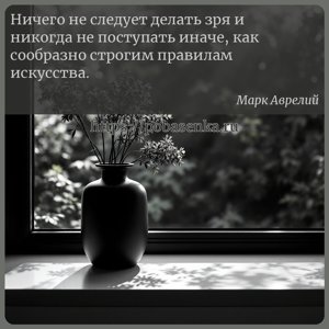 Ничего не следует делать зря и никогда не поступать иначе, как сообразно...