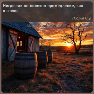 Нигде так не полезно промедление, как в гневе.