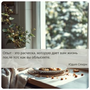 Опыт это расческа, которую дает вам жизнь после тсгс как вы облысеете.