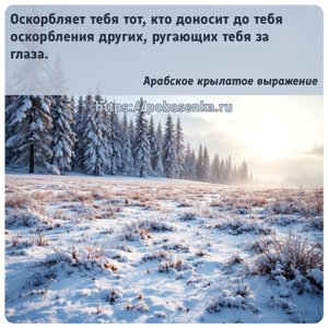 Оскорбляет тебя тот, кто доносит до тебя оскорбления других, ругающих тебя...