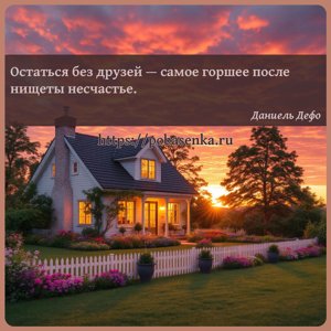 Остаться без друзей самое горшее после нищеты несчастье.